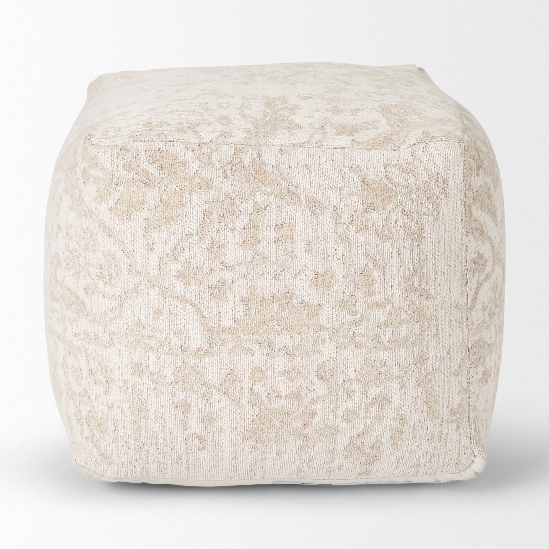 Khloe Pouf Cream | Jacquard | Small - poufs