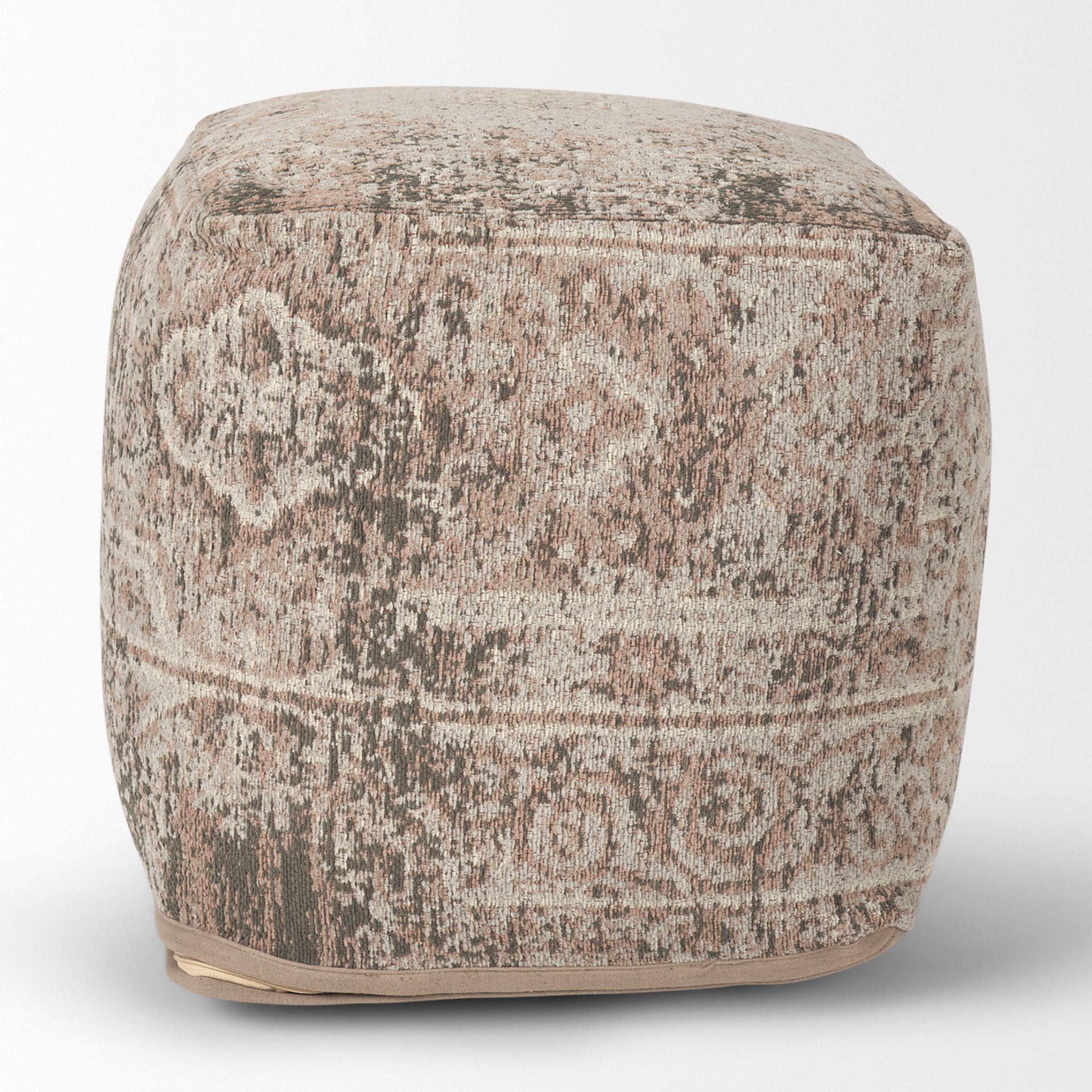 Khloe Pouf Taupe | Jacquard | Small - poufs