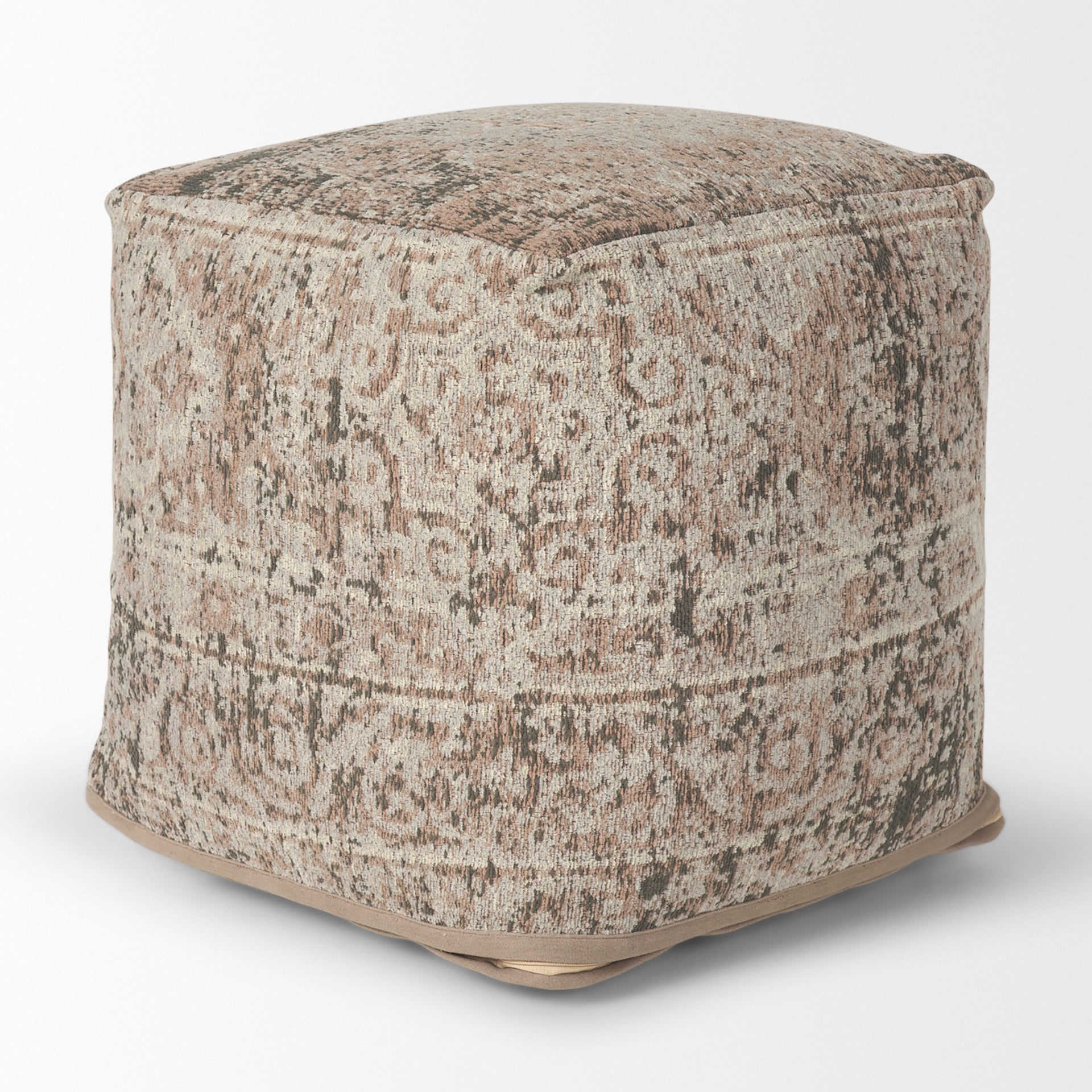 Khloe Pouf Taupe | Jacquard | Small - poufs