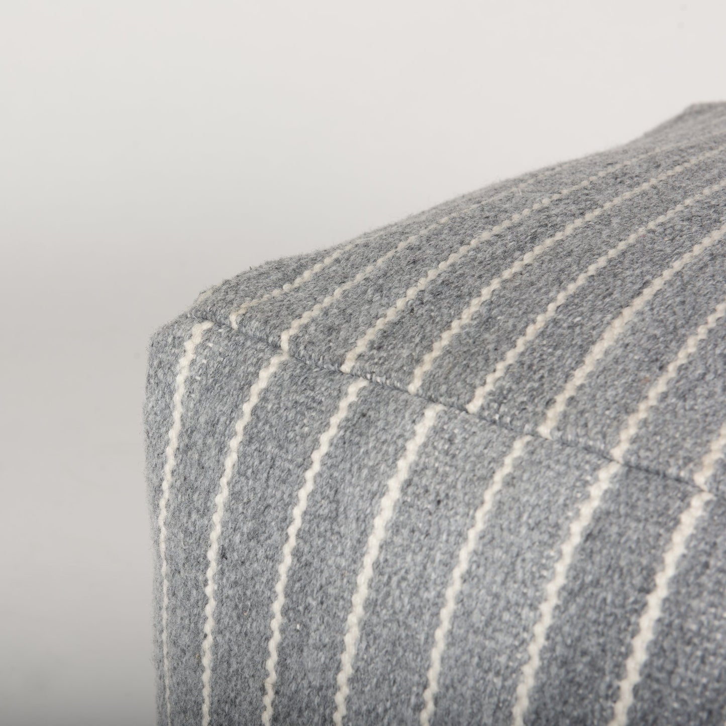 Kensie Large Blue Striped Pouf