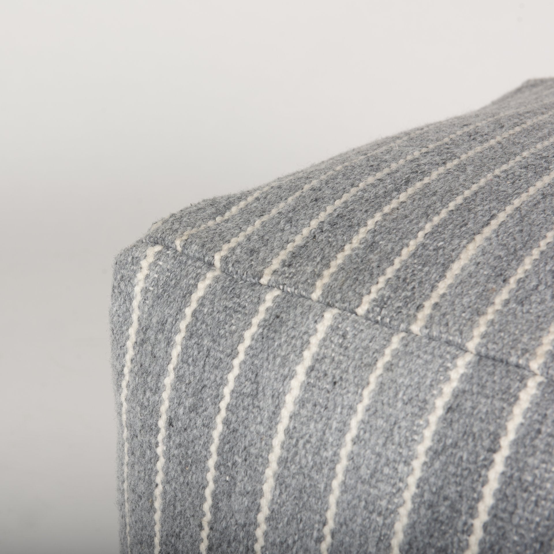 Kensie Large Blue Striped Pouf