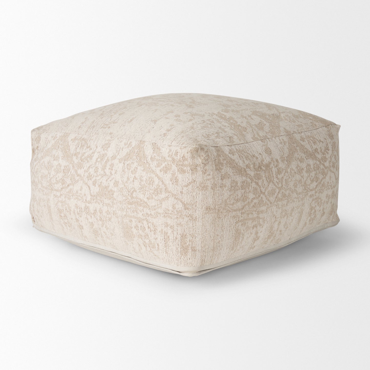 Khloe Pouf Cream | Jacquard | Large - poufs