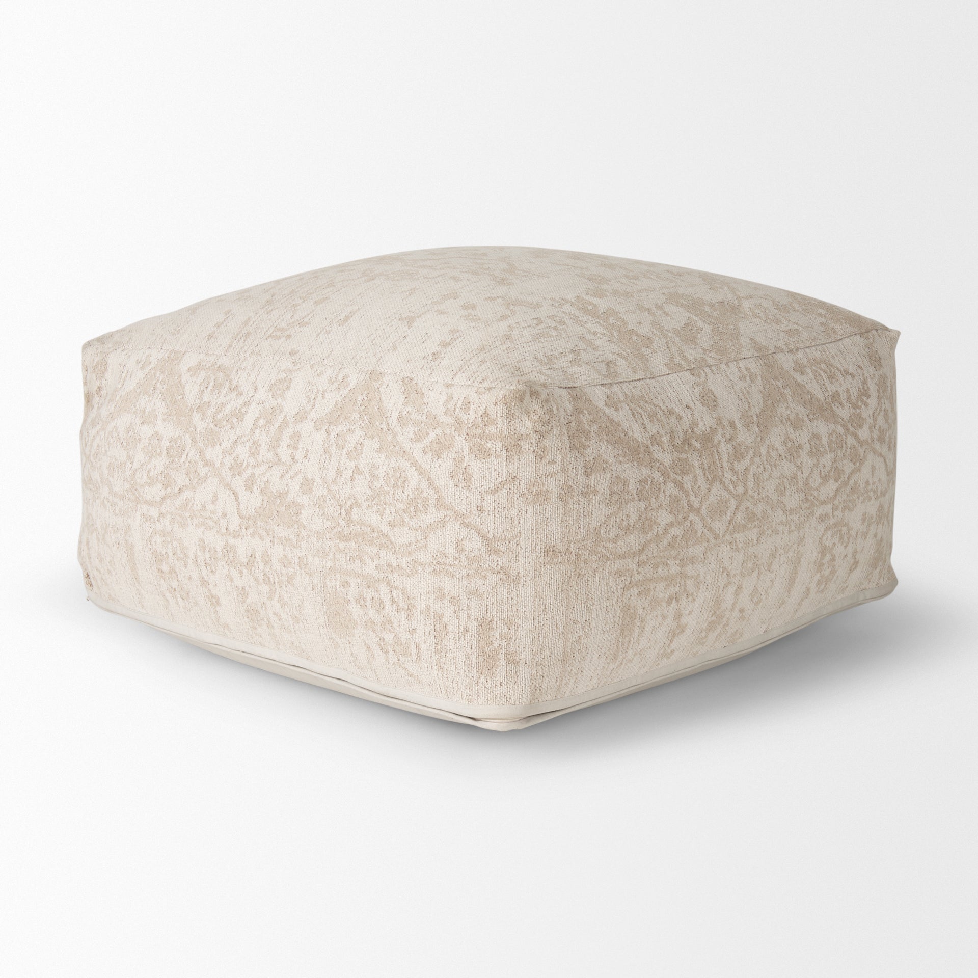 Khloe Pouf Cream | Jacquard | Large - poufs