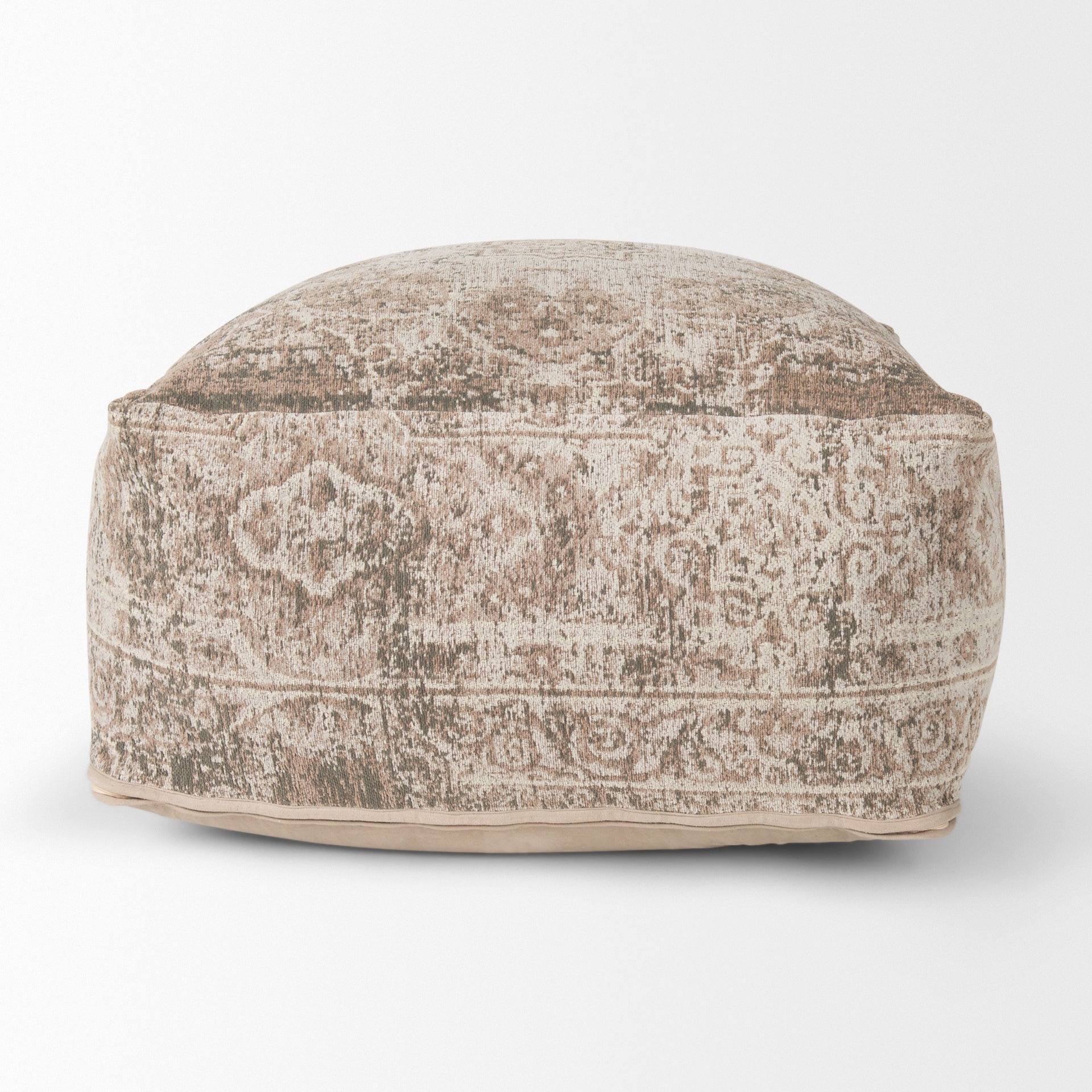 Khloe Pouf Taupe | Jacquard | Large - poufs