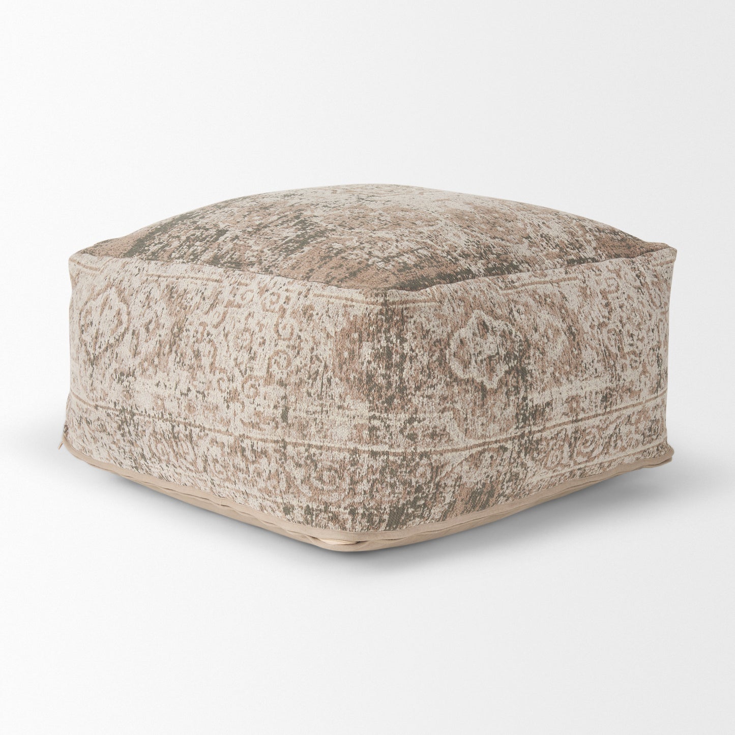 Khloe Pouf Taupe | Jacquard | Large - poufs