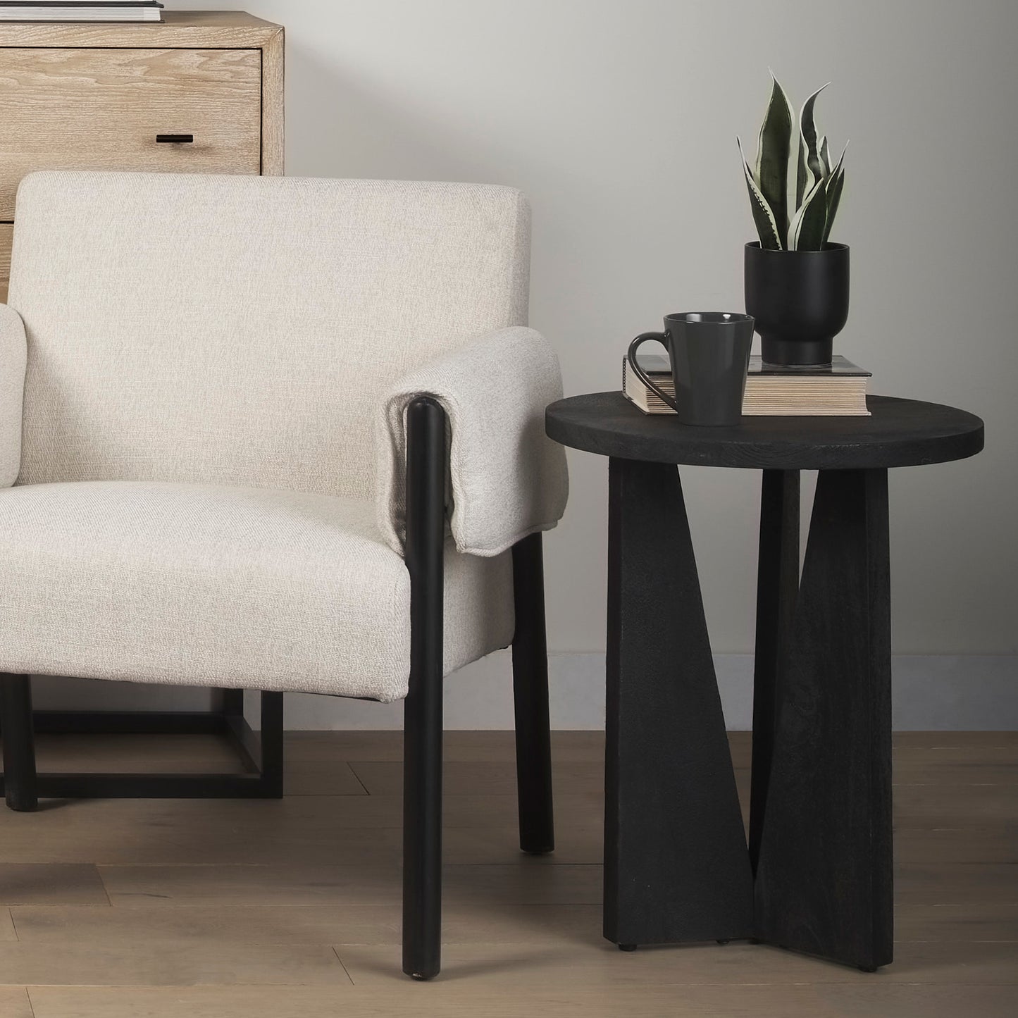 Mattius Accent Table Black Wood - accent-tables