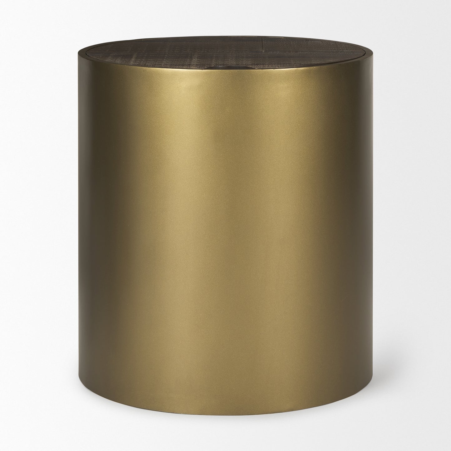 Eclipse End Side Table Gold Metal | Brown Wood - end-and-side-tables