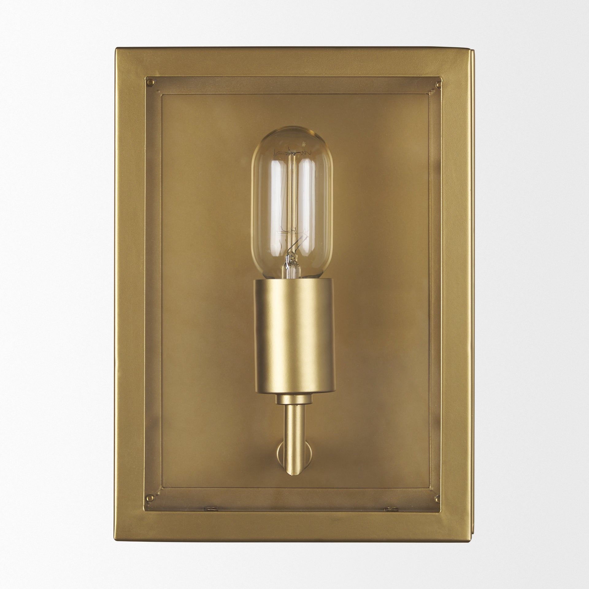Cairn Brushed Gold Metal w/ Glass 1-Light Wall Sconce
