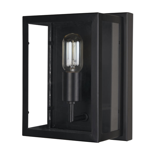 Cairn Matte Black Metal w/ Glass 1-Light Wall Sconce