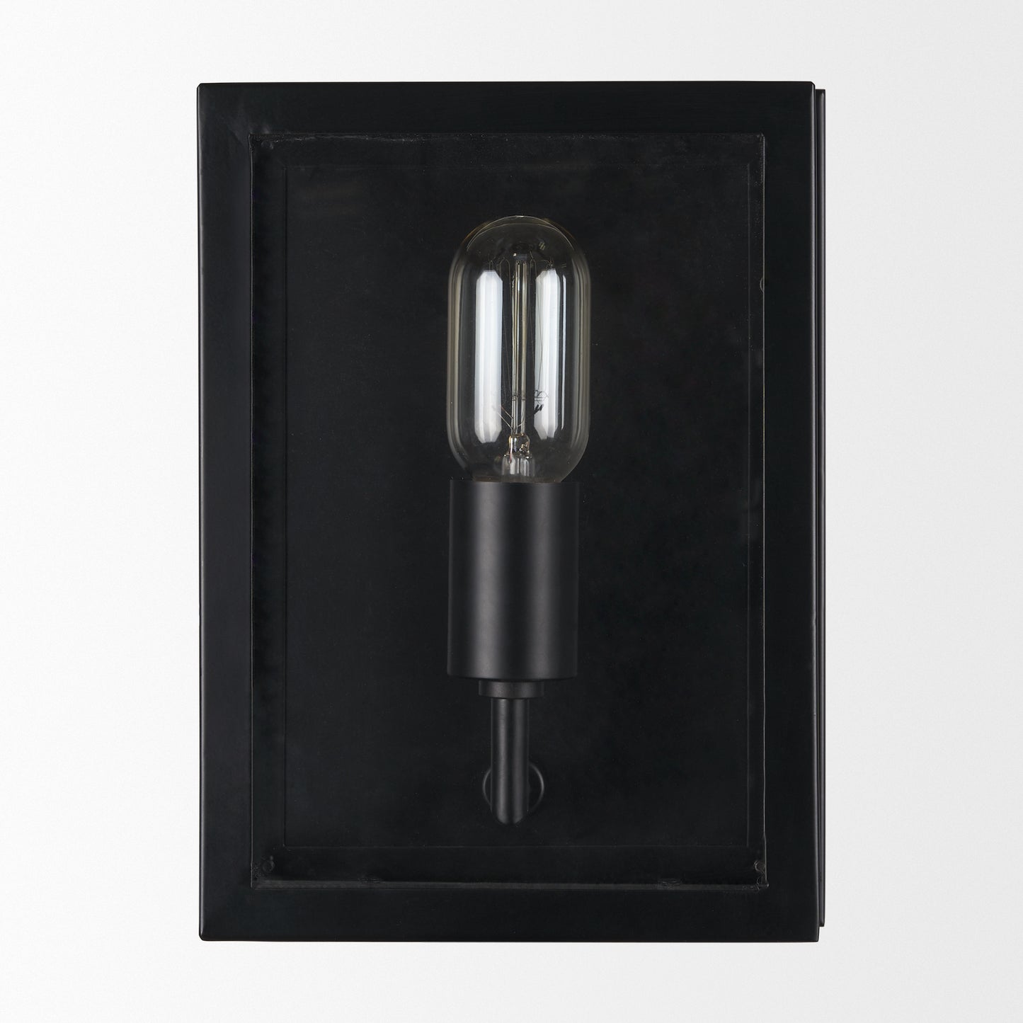 Cairn Matte Black Metal w/ Glass 1-Light Wall Sconce