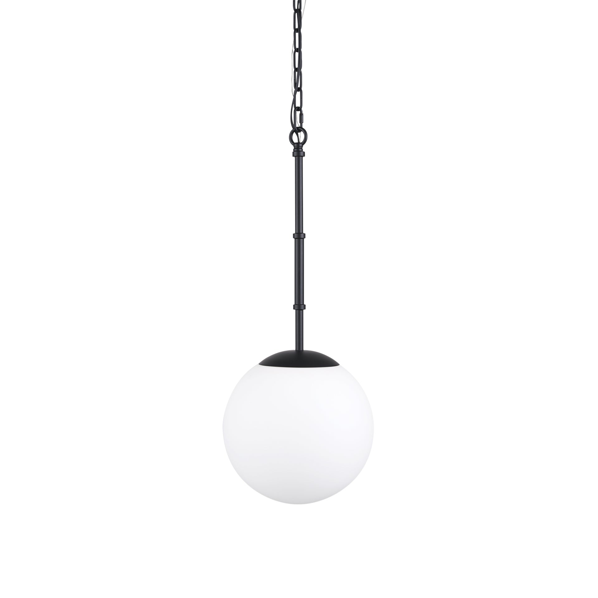 Edie Matte Black Metal w/ Frosted Glass Globe 1-Light Pendant