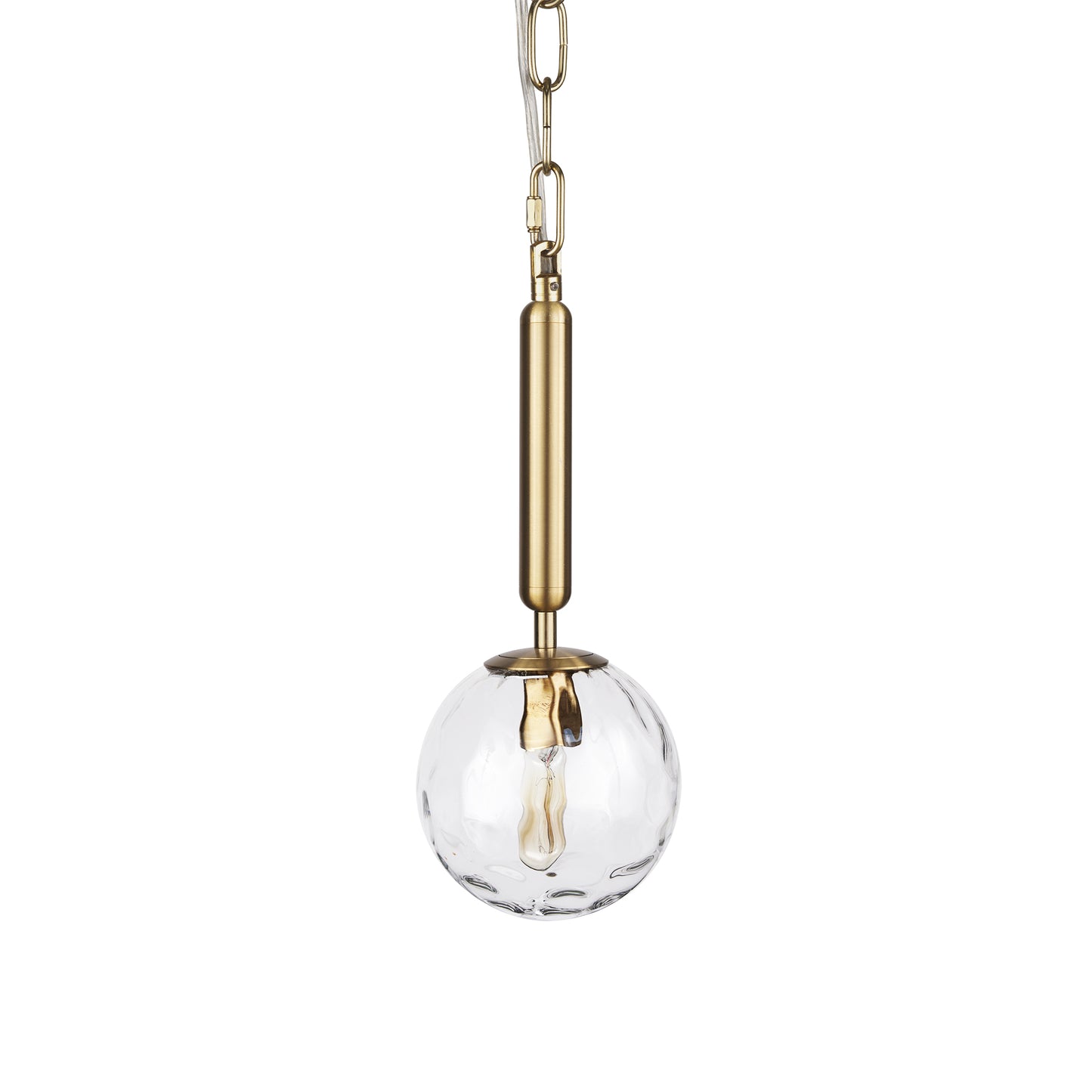 Britton Gold Metal w/ Clear Glass Globe 1-Light Pendant Light