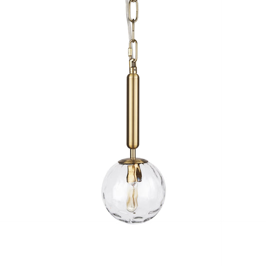 Britton Gold Metal w/ Clear Glass Globe 1-Light Pendant Light