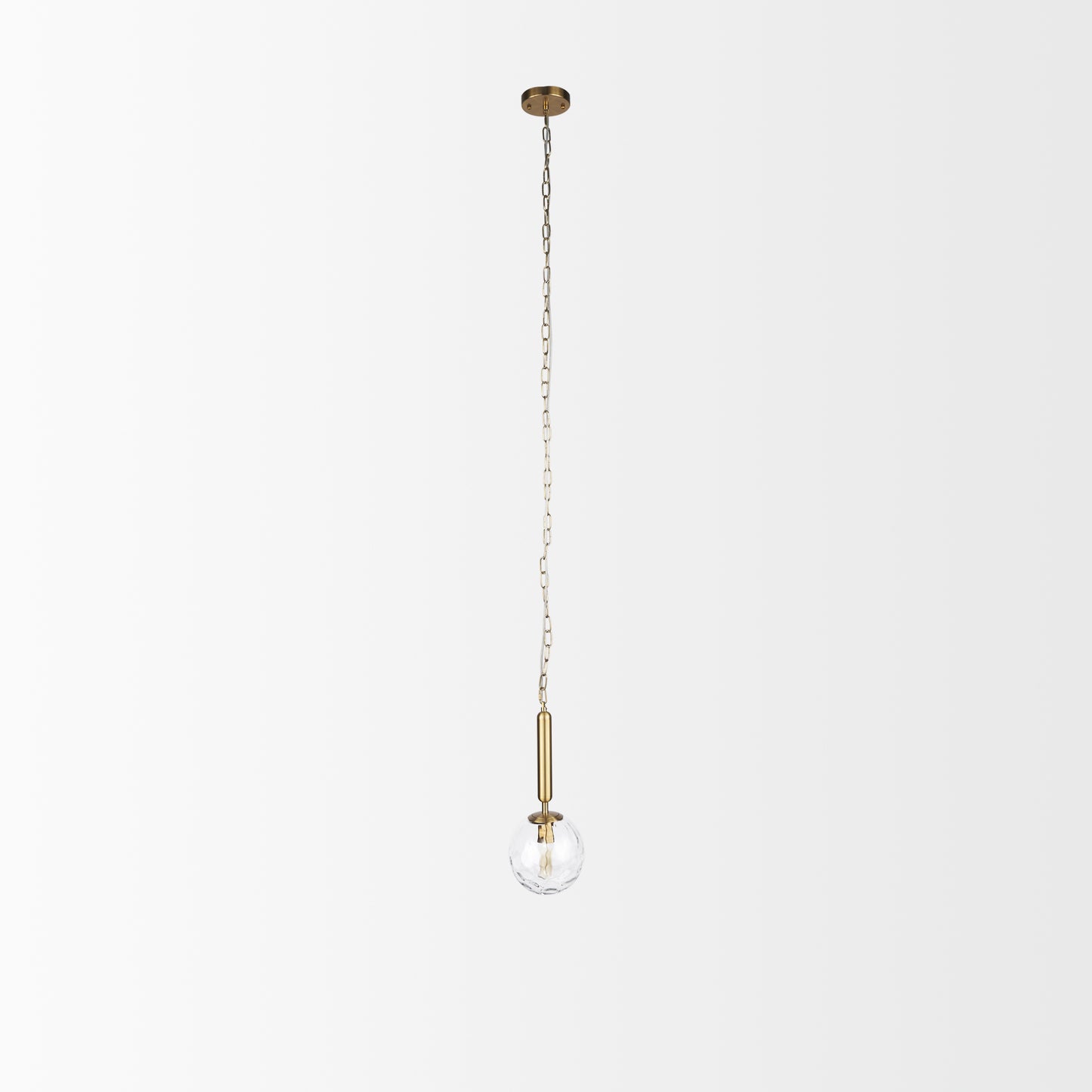 Britton Gold Metal w/ Clear Glass Globe 1-Light Pendant Light