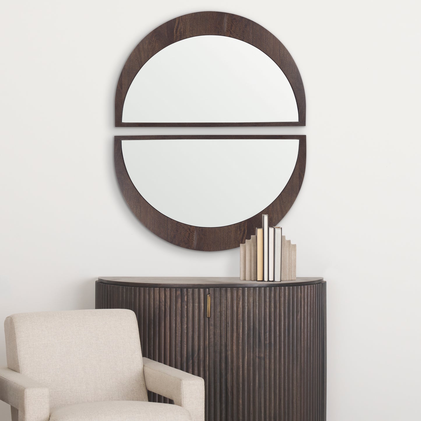 Celeste Dark Brown Wood Small Mirror