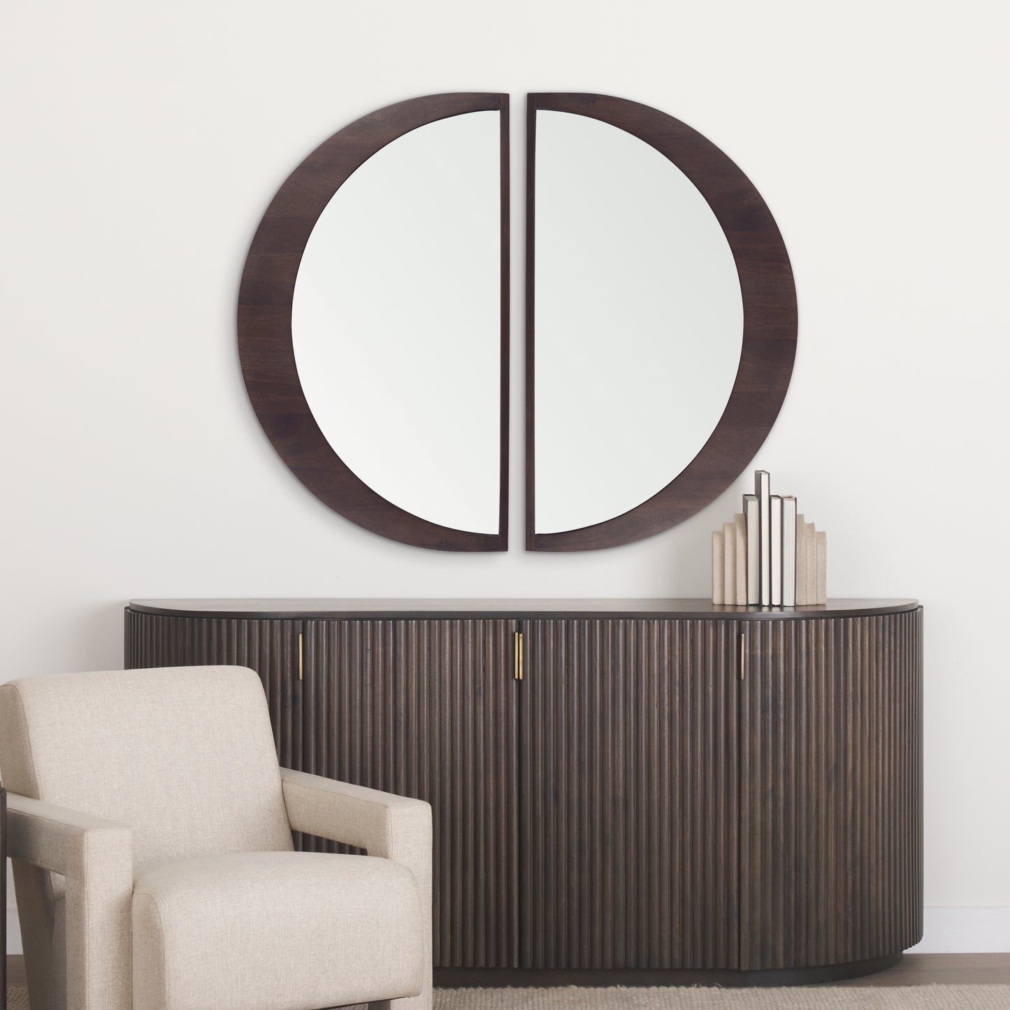 Celeste Dark Brown Wood Large Mirror