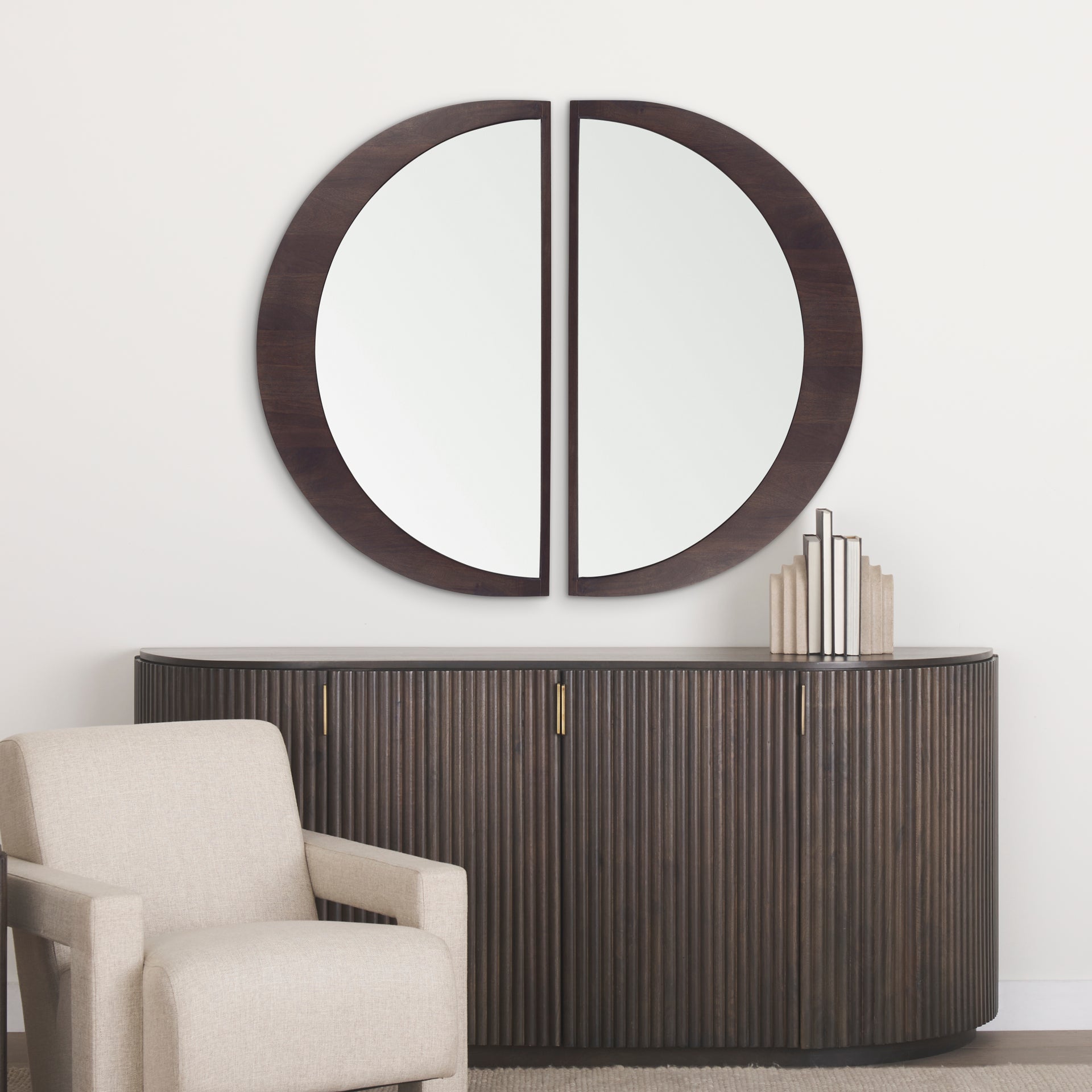 Celeste Dark Brown Wood Large Mirror