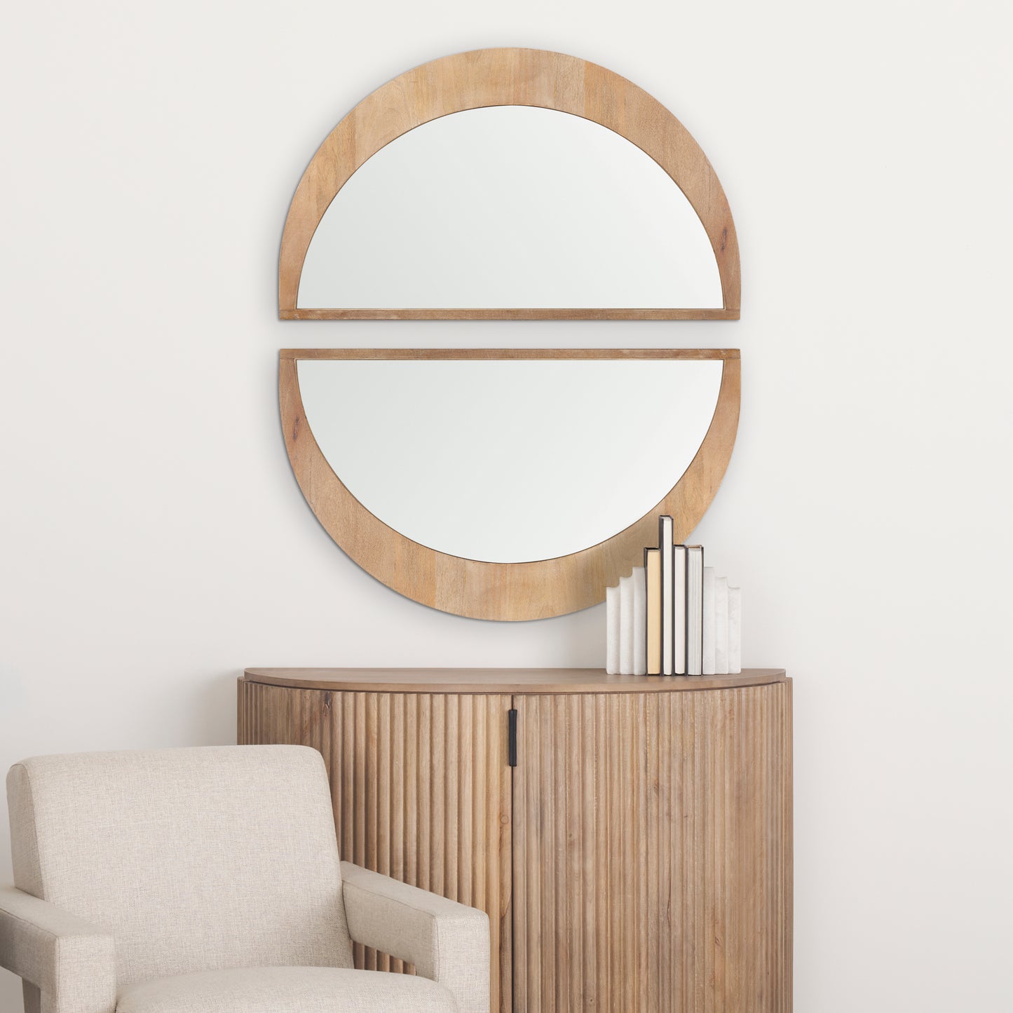 Celeste Light Brown Wood Small Mirror