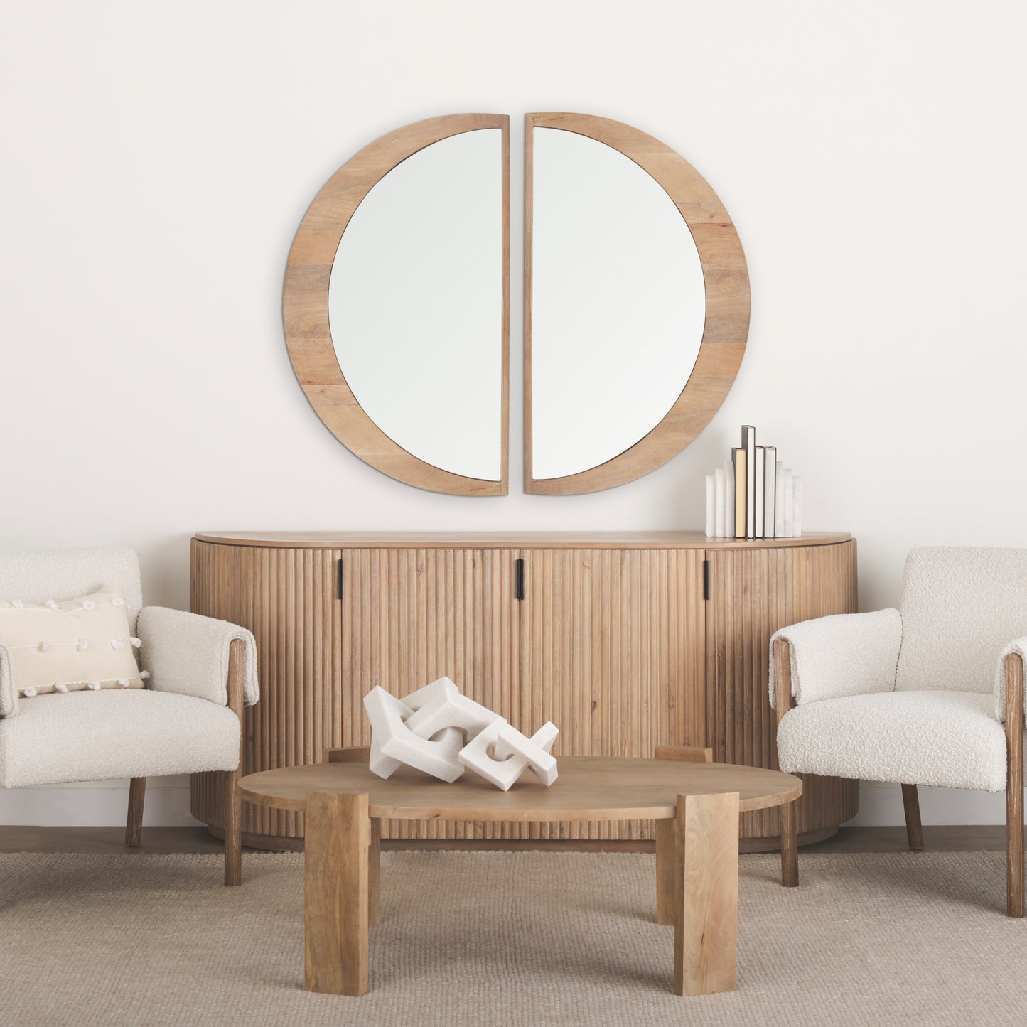 Celeste Light Brown Wood Large Mirror