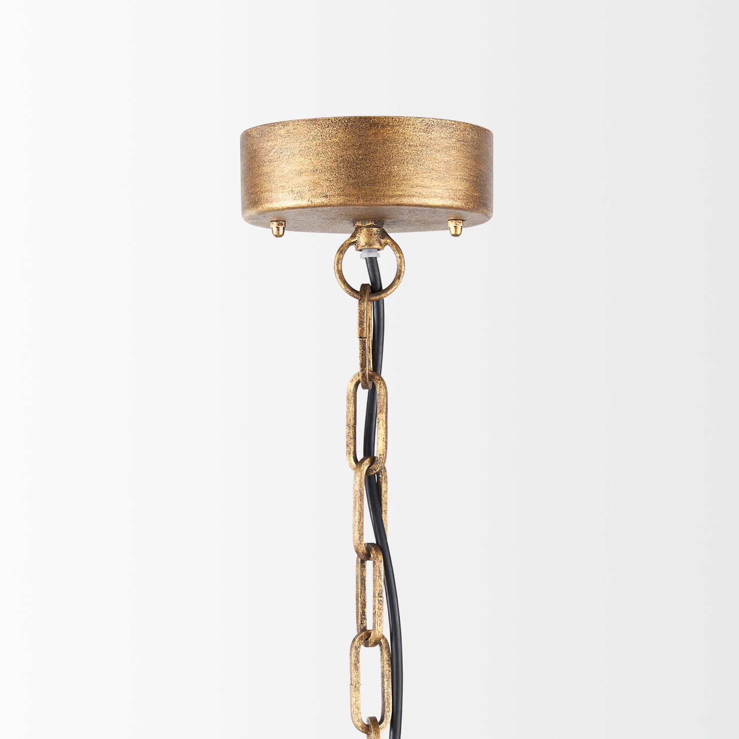 Rhone Gold Metal and Wood Beaded Chandelier