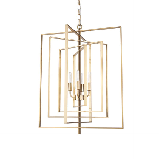 Colleen Antiqued Gold Metal 4-Light Chandelier