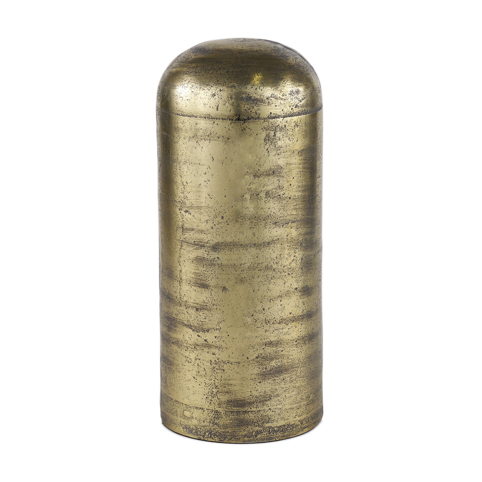 Quonset Extra Tall Brass Finished Aluminum Metal Pillar Object