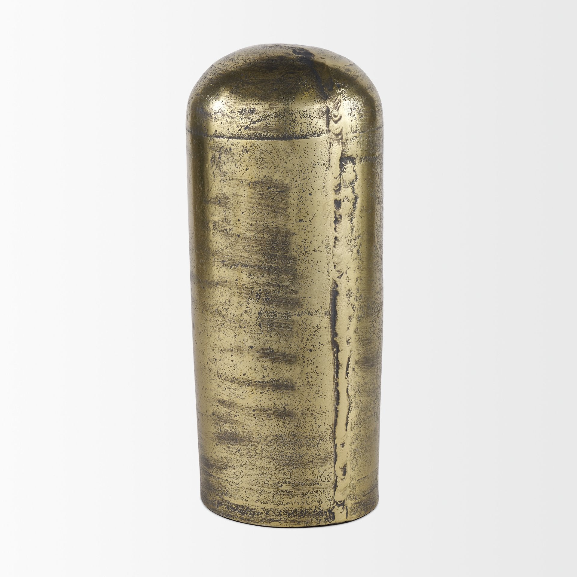 Quonset Extra Tall Brass Finished Aluminum Metal Pillar Object