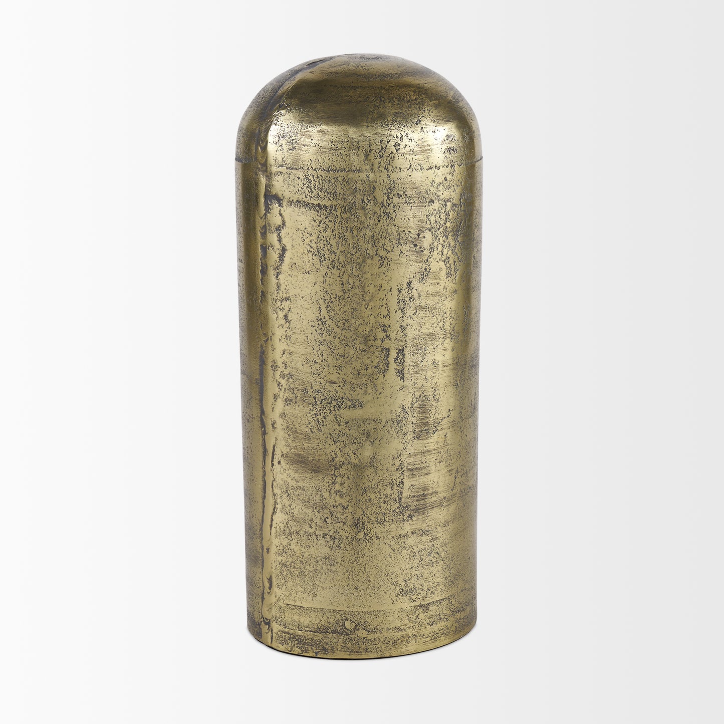 Quonset Extra Tall Brass Finished Aluminum Metal Pillar Object