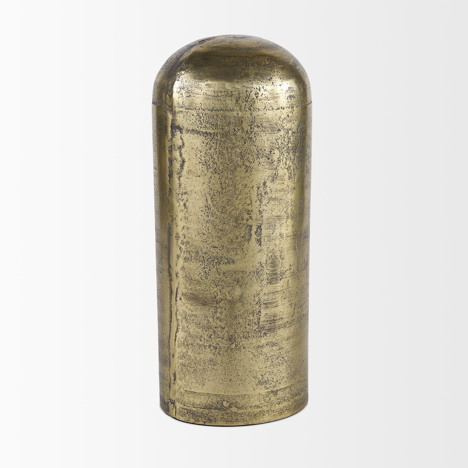 Quonset Extra Tall Brass Finished Aluminum Metal Pillar Object