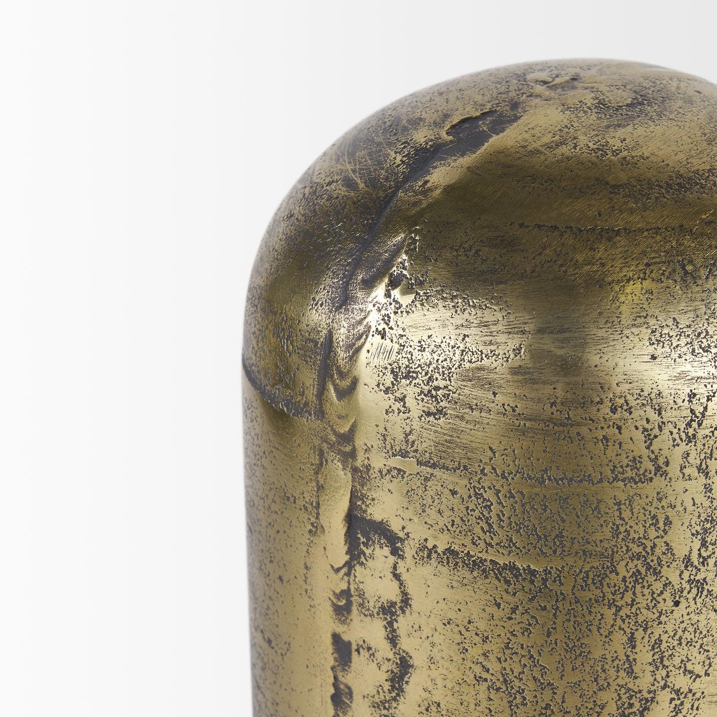 Quonset Extra Tall Brass Finished Aluminum Metal Pillar Object