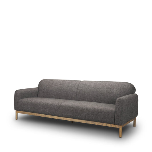 Hale Sofa W/ Medium Brown Wood and Gray Fabric
