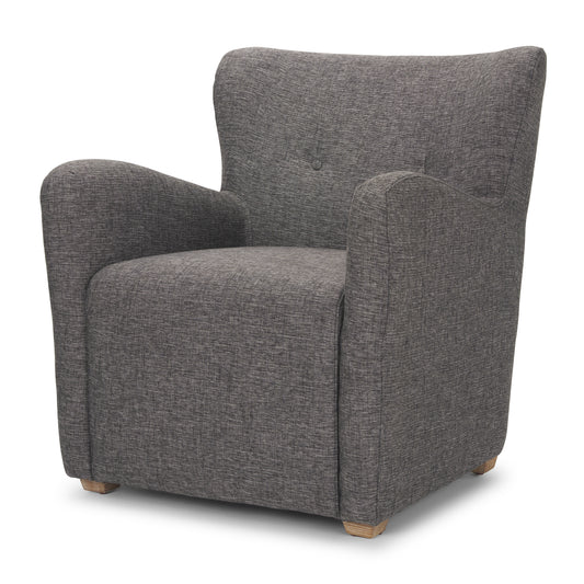 Dunstan Accent Chair Upholstered Gray Twill Fabric and Medium Brown Wood Feet