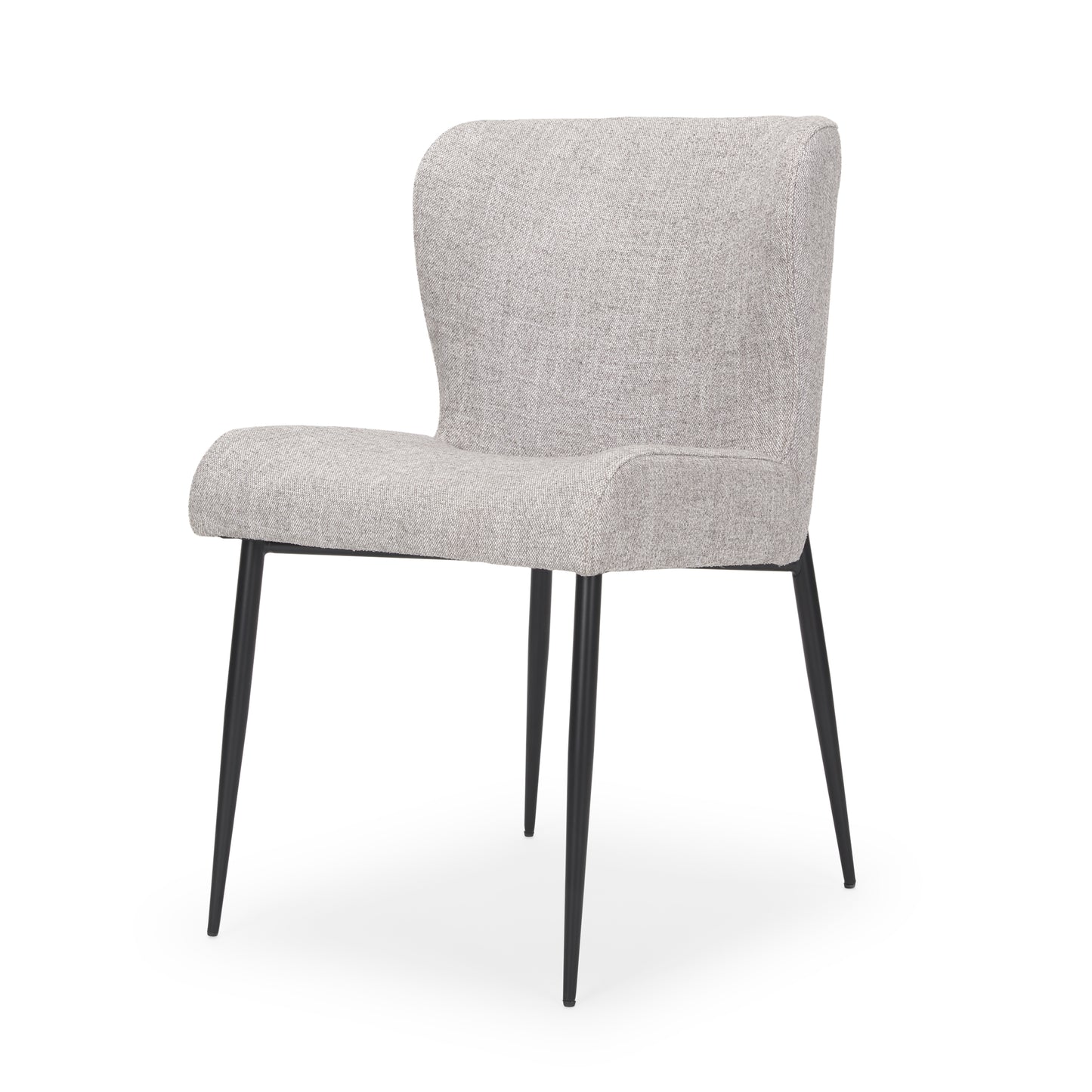 Hartt Dining Chair Gray Fabric | Black Metal