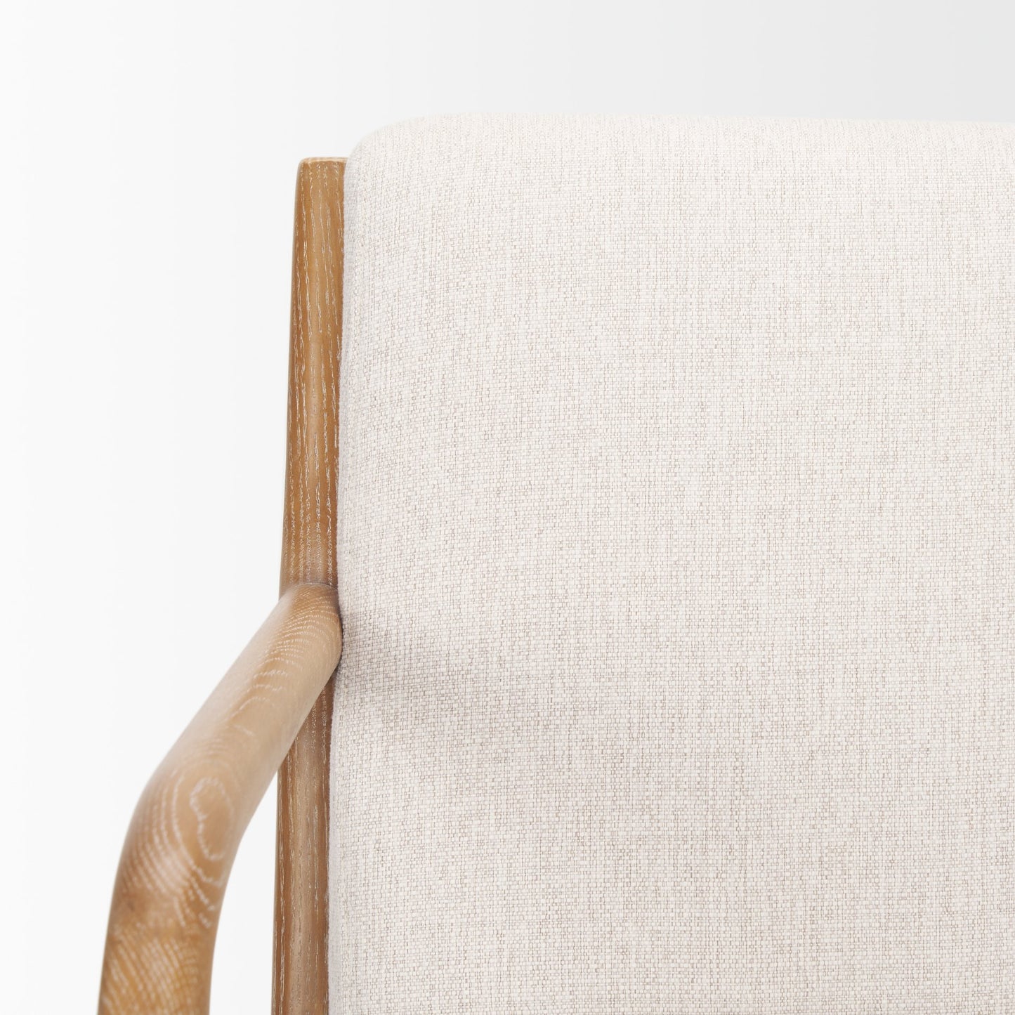 Cashel Accent Chair Light Brown Wood | Beige Fabric - accent-chairs