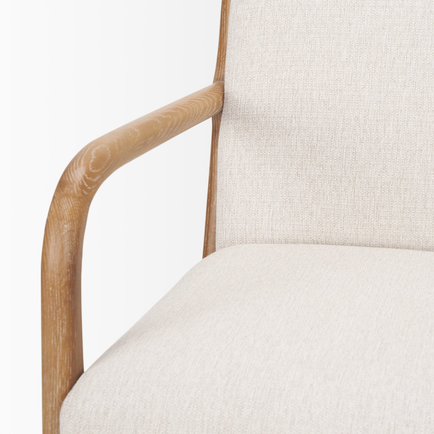 Cashel Accent Chair Light Brown Wood | Beige Fabric - accent-chairs