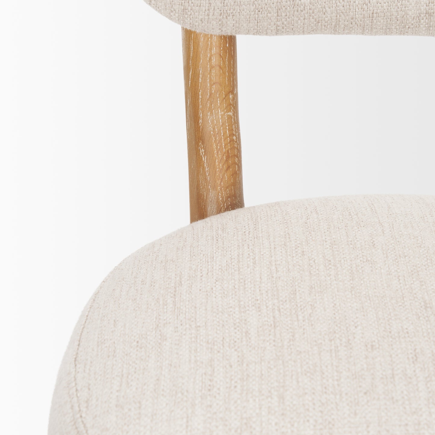 Owen Dining Chair W/ Medium Brown Wood and Beige Fabric