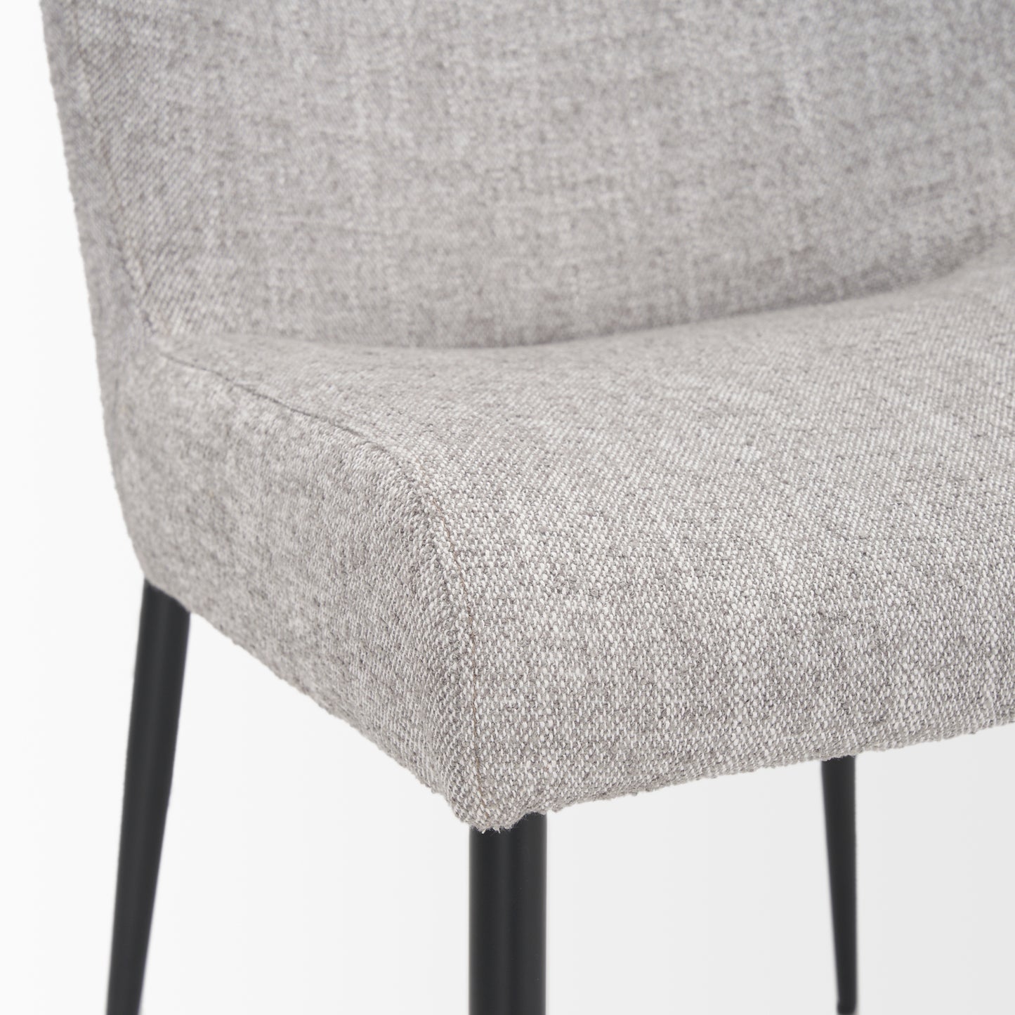 Hartt Dining Chair Gray Fabric | Black Metal