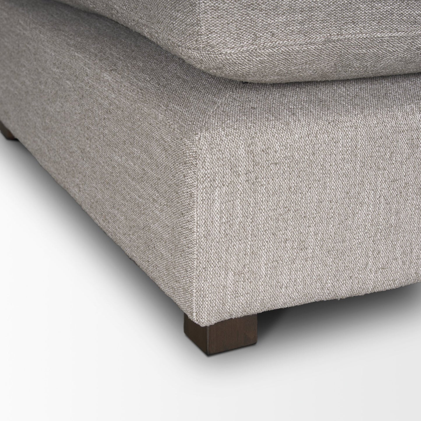 Halston Small Ottoman Light Gray Performance Fabric