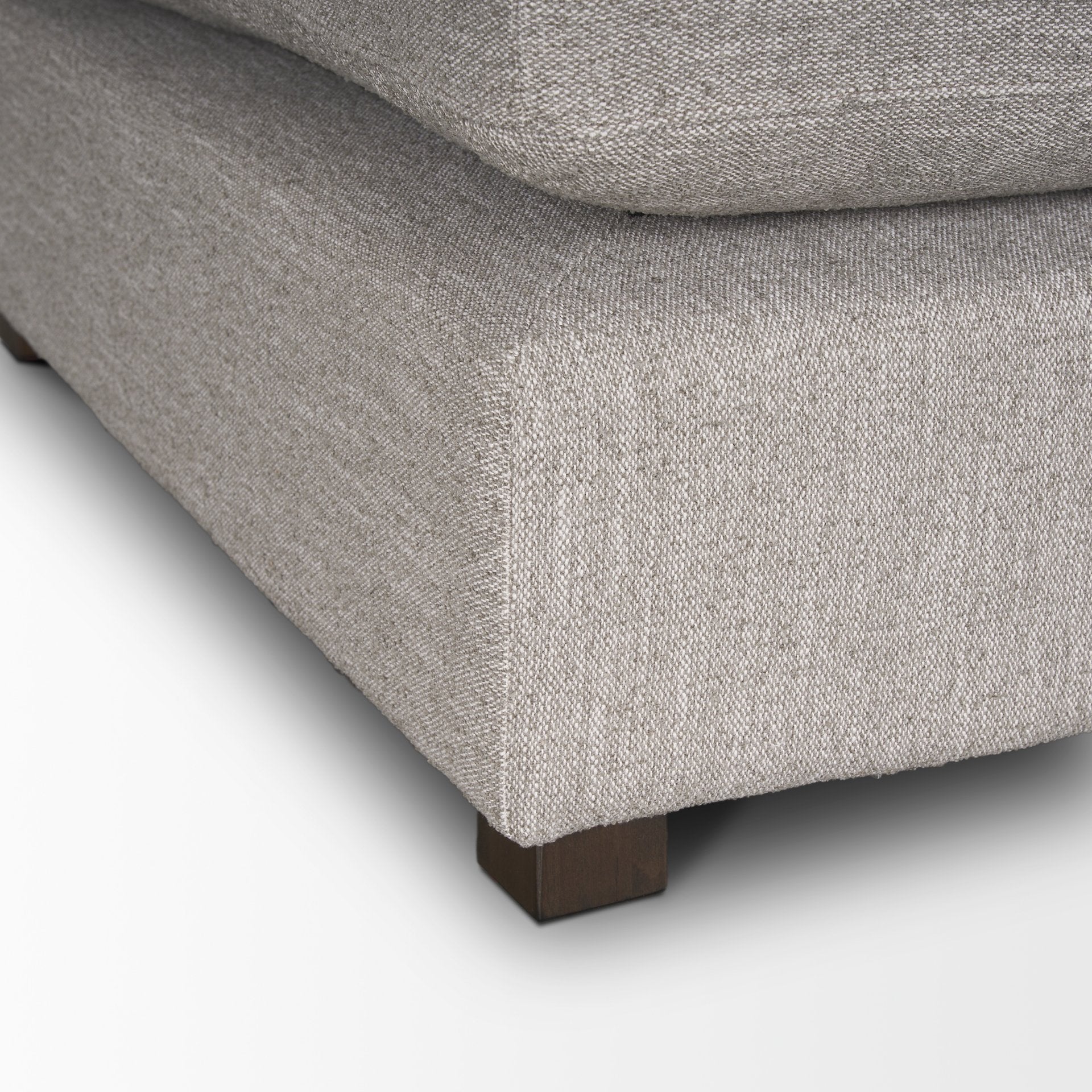Halston Small Ottoman Light Gray Performance Fabric