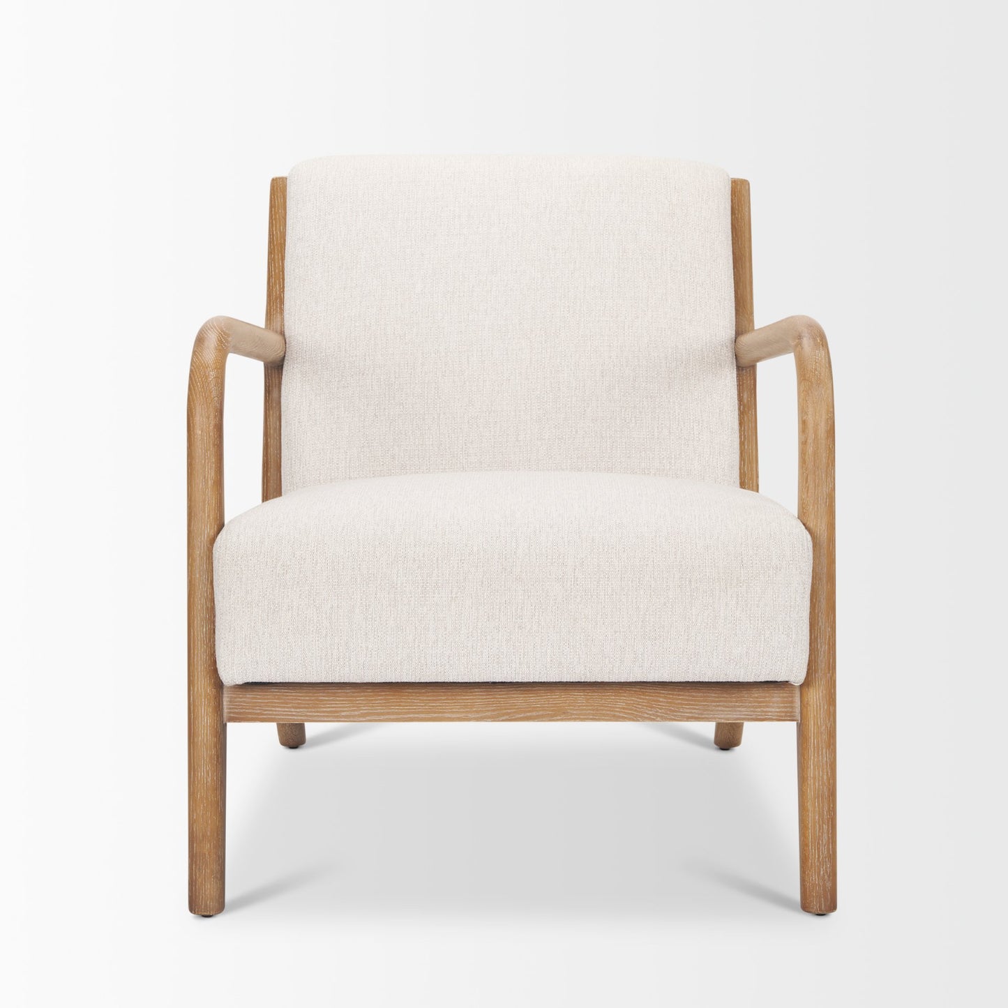 Cashel Accent Chair Light Brown Wood | Beige Fabric - accent-chairs