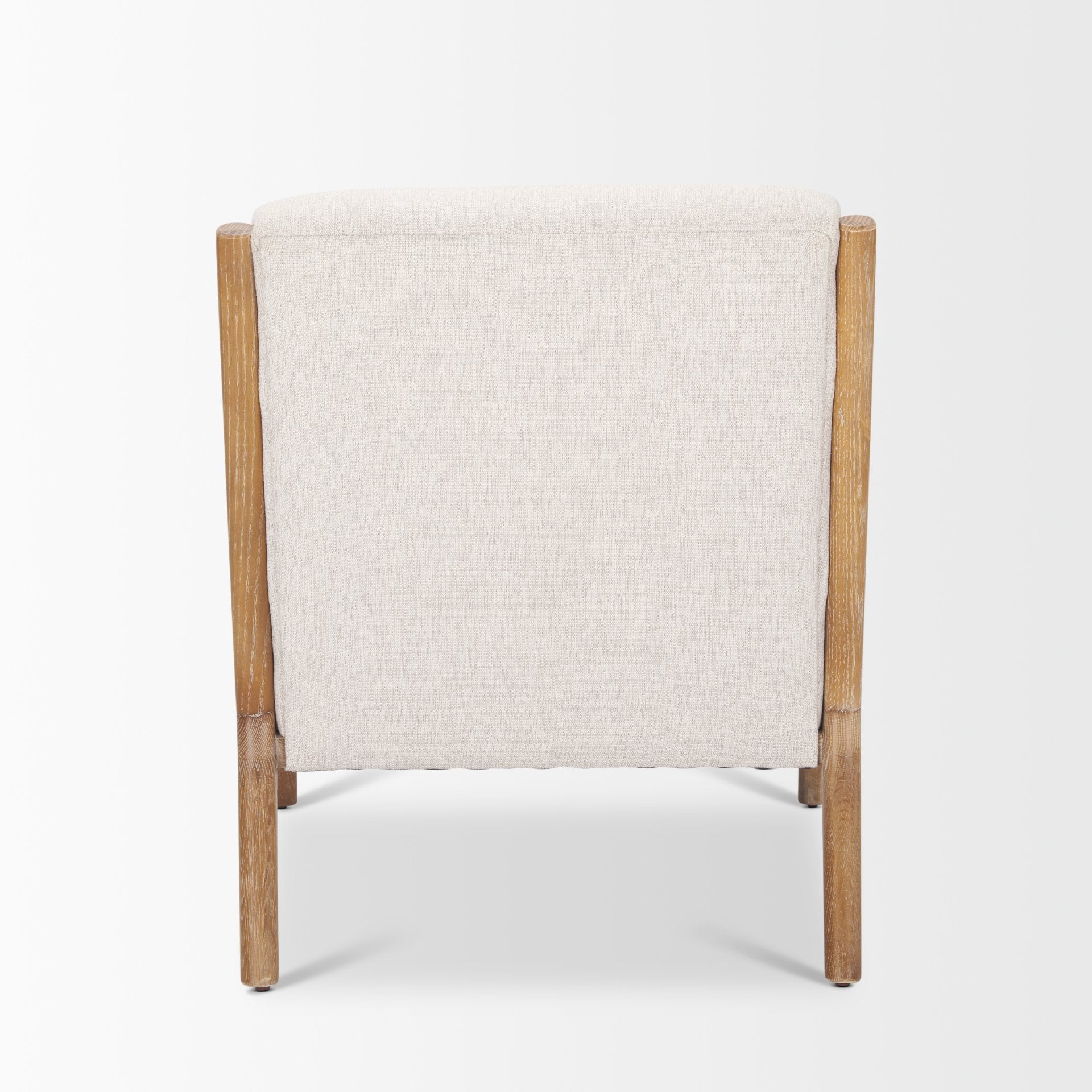 Cashel Accent Chair Light Brown Wood | Beige Fabric - accent-chairs