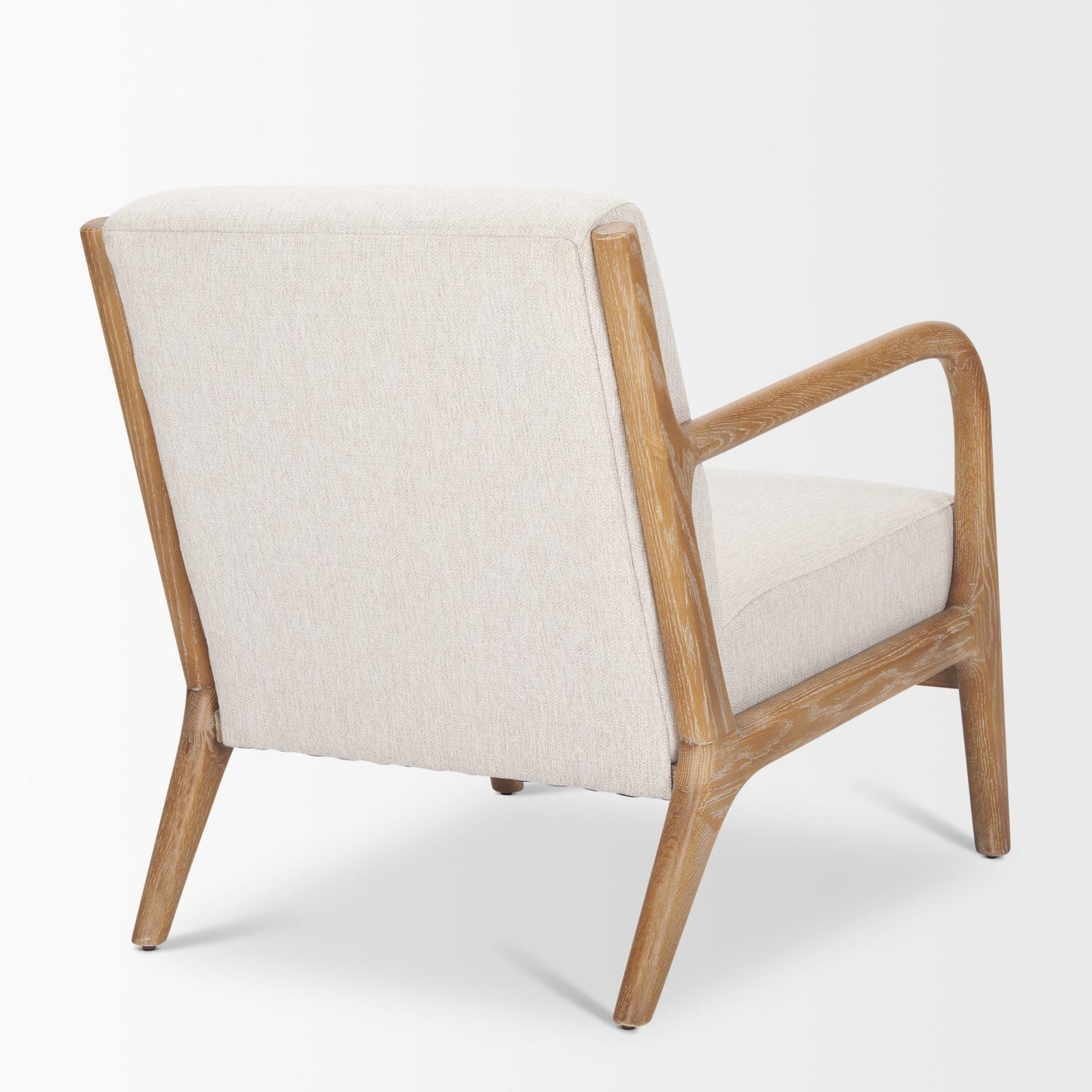 Cashel Accent Chair Light Brown Wood | Beige Fabric - accent-chairs