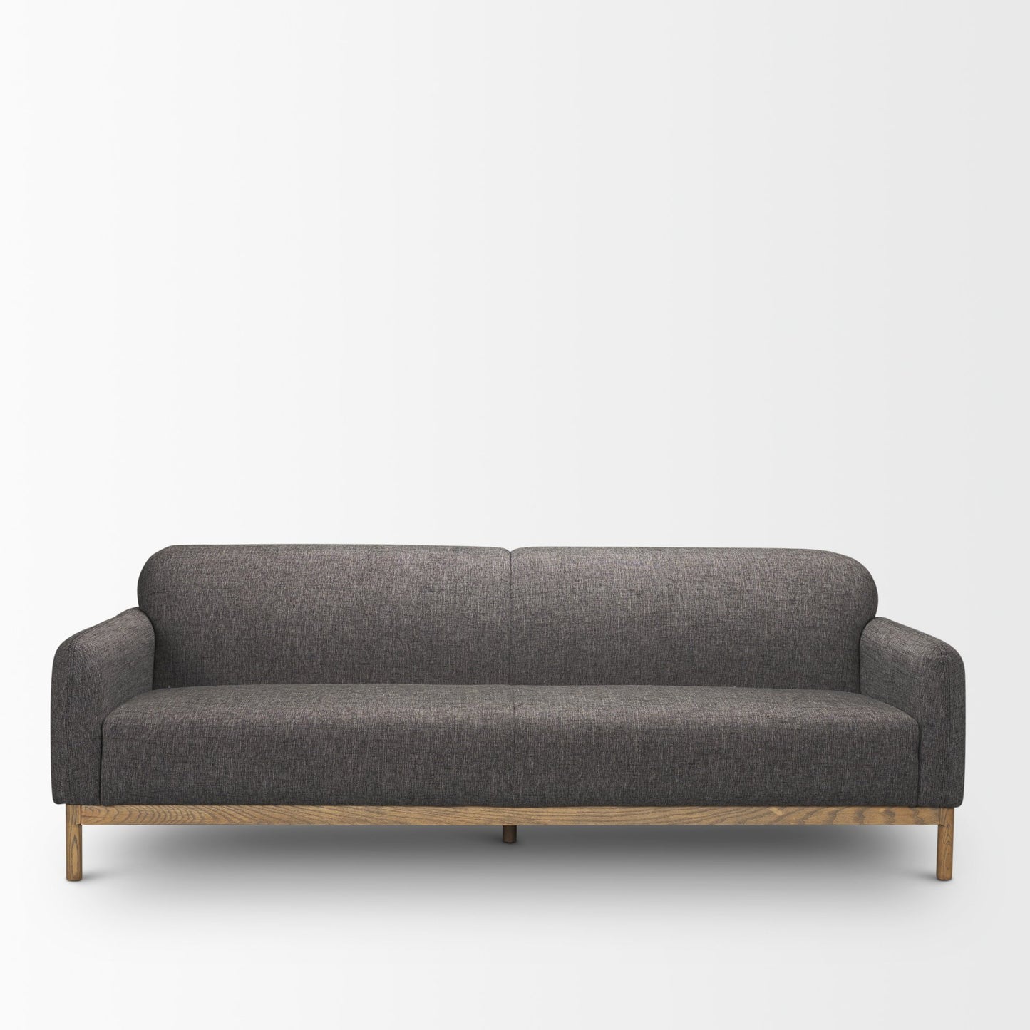 Hale Sofa W/ Medium Brown Wood and Gray Fabric