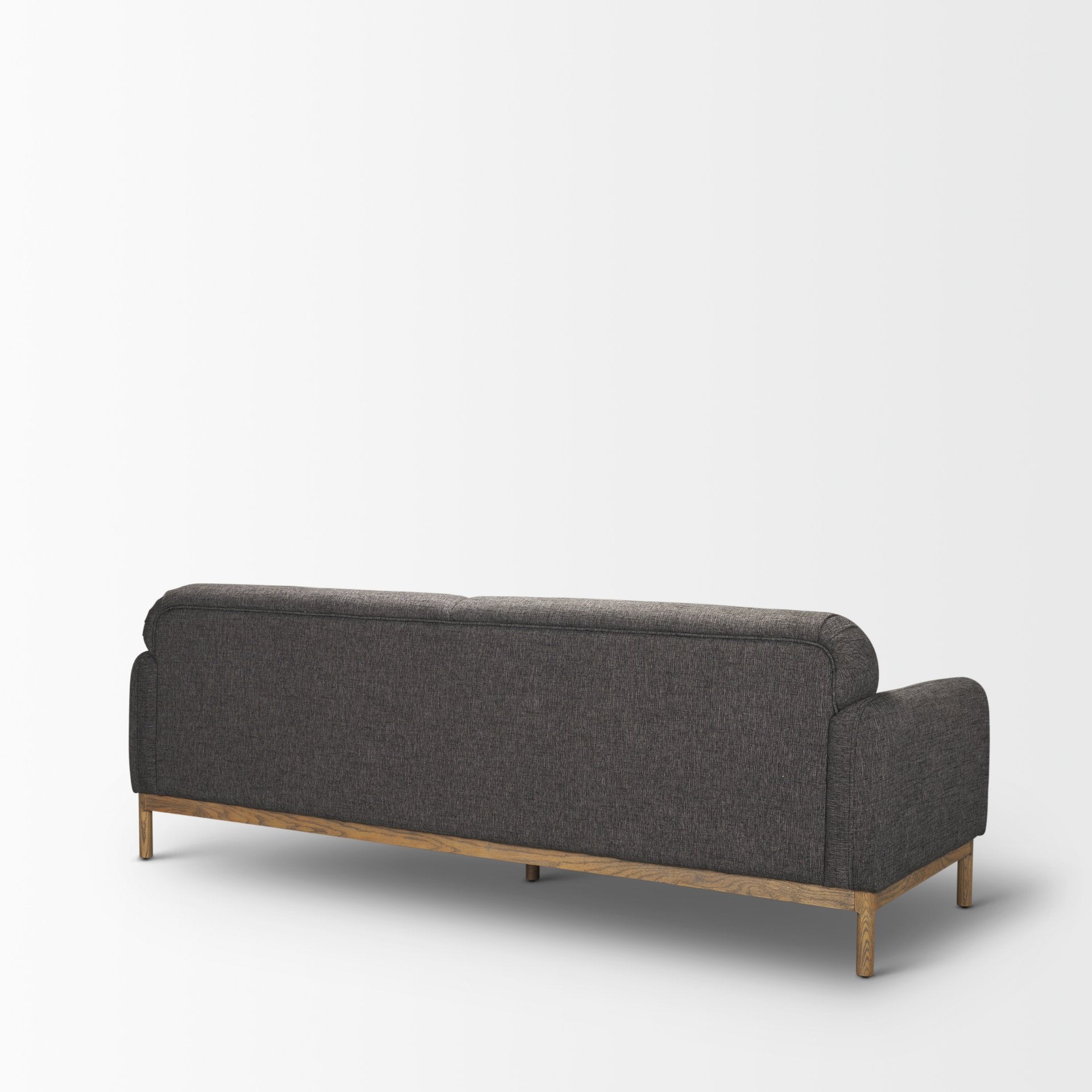 Hale Sofa W/ Medium Brown Wood and Gray Fabric