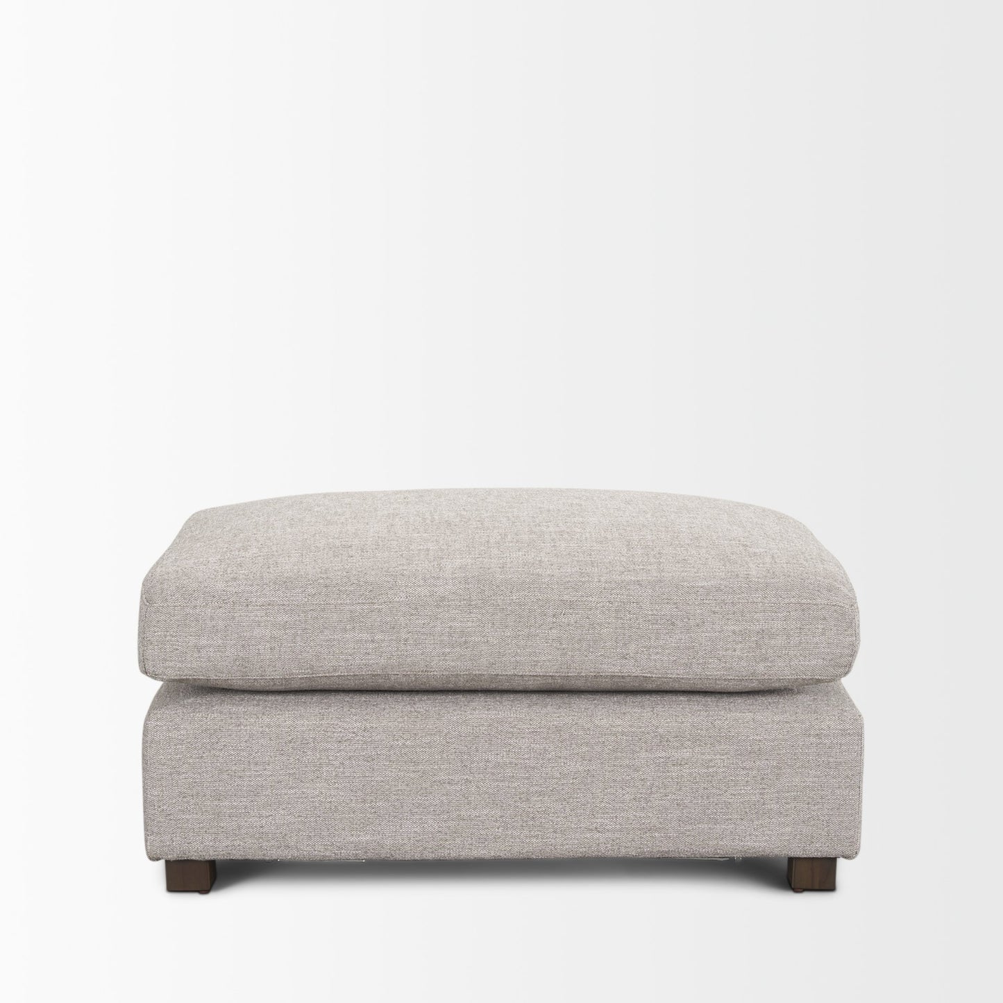 Halston Small Ottoman Light Gray Performance Fabric