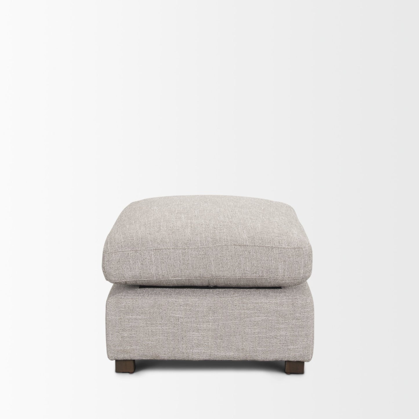 Halston Small Ottoman Light Gray Performance Fabric