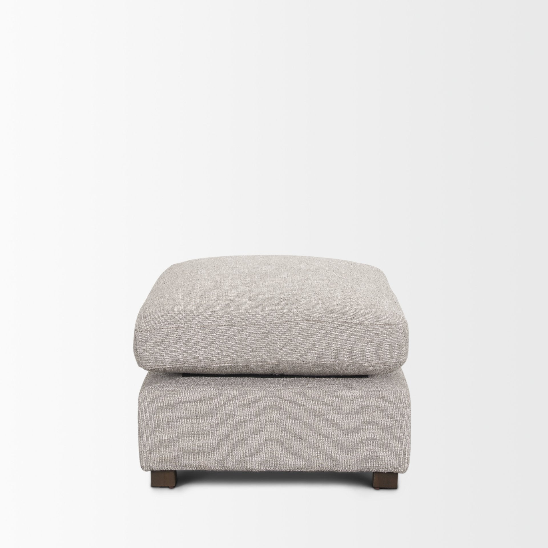 Halston Small Ottoman Light Gray Performance Fabric