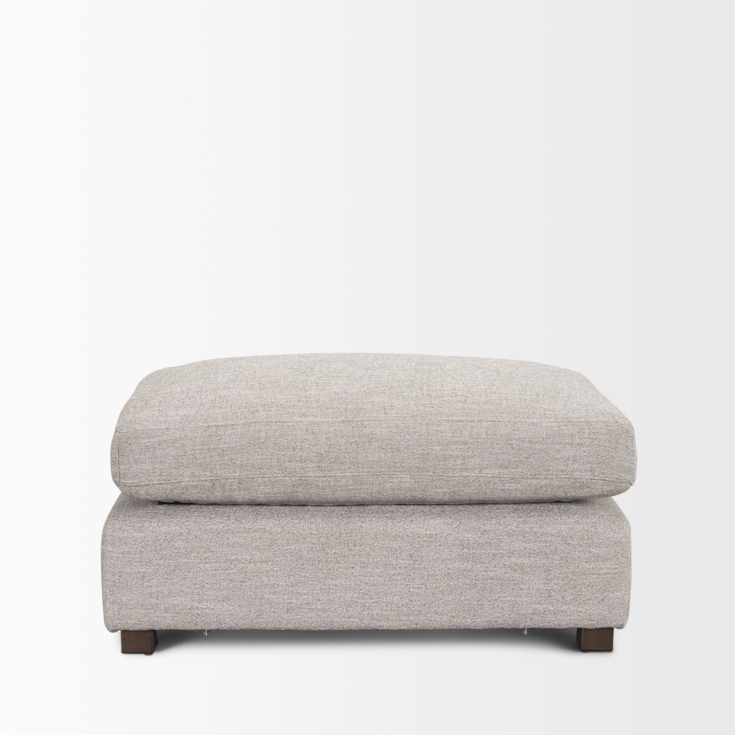 Halston Small Ottoman Light Gray Performance Fabric