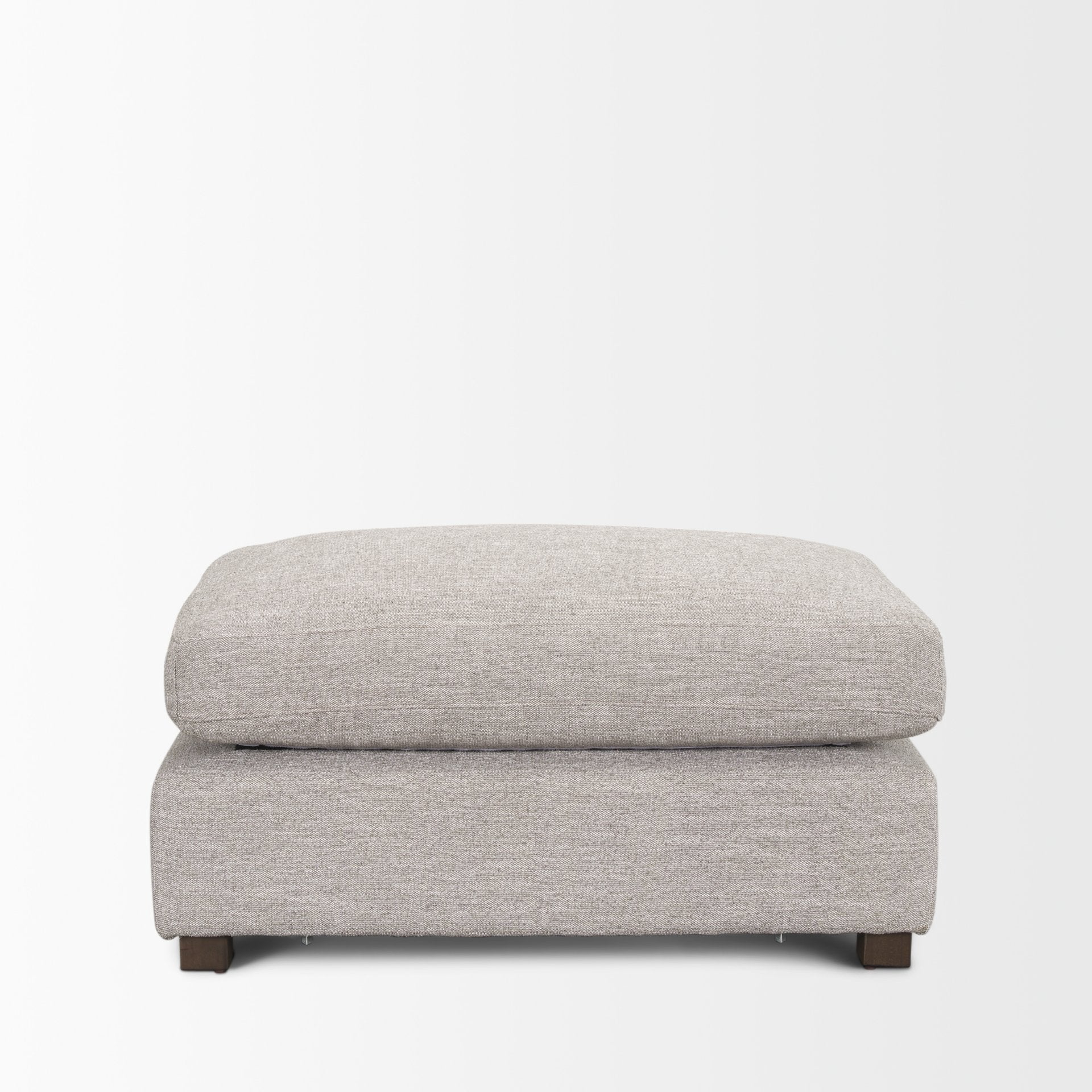 Halston Small Ottoman Light Gray Performance Fabric
