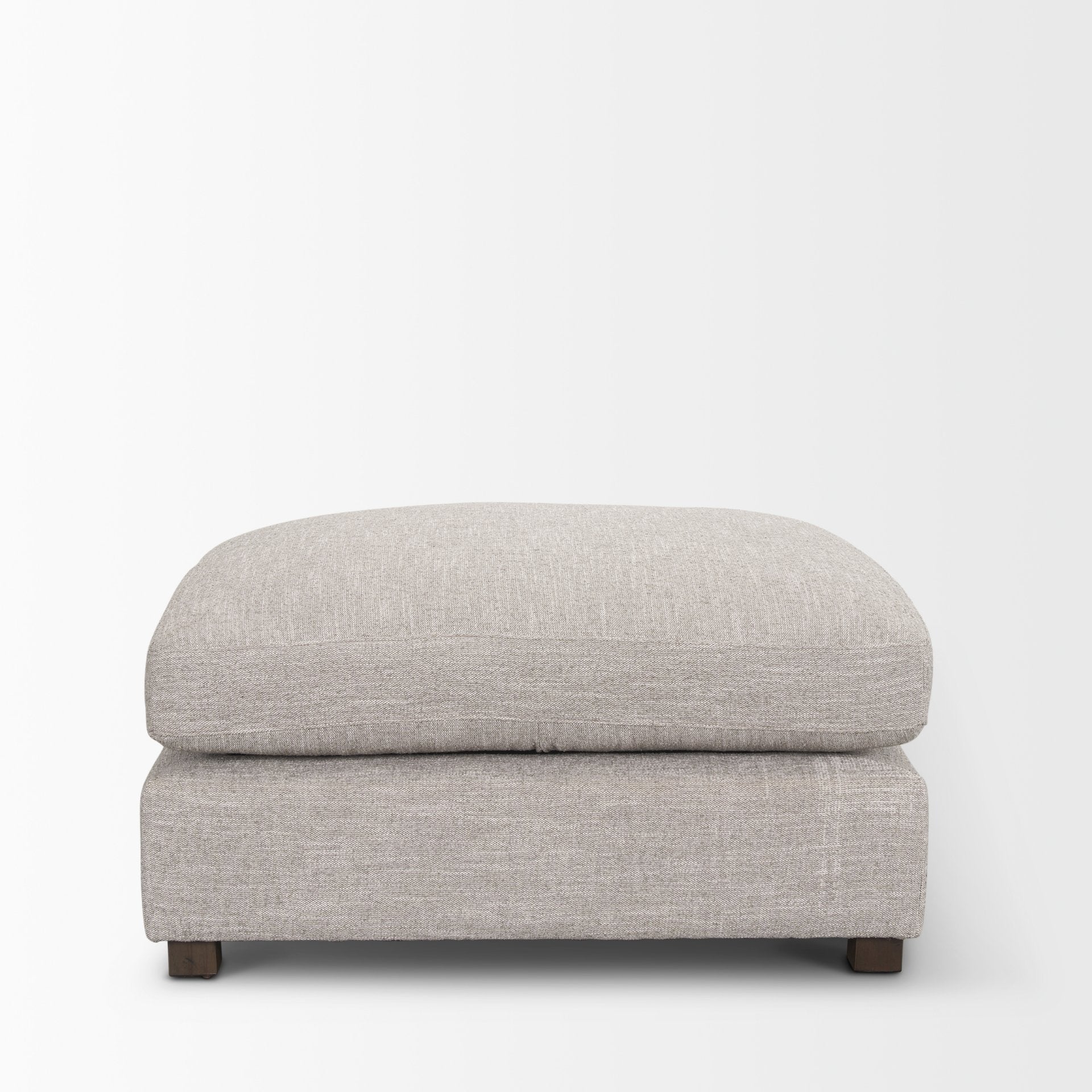 Halston Large Ottoman Light Gray Performance Fabric